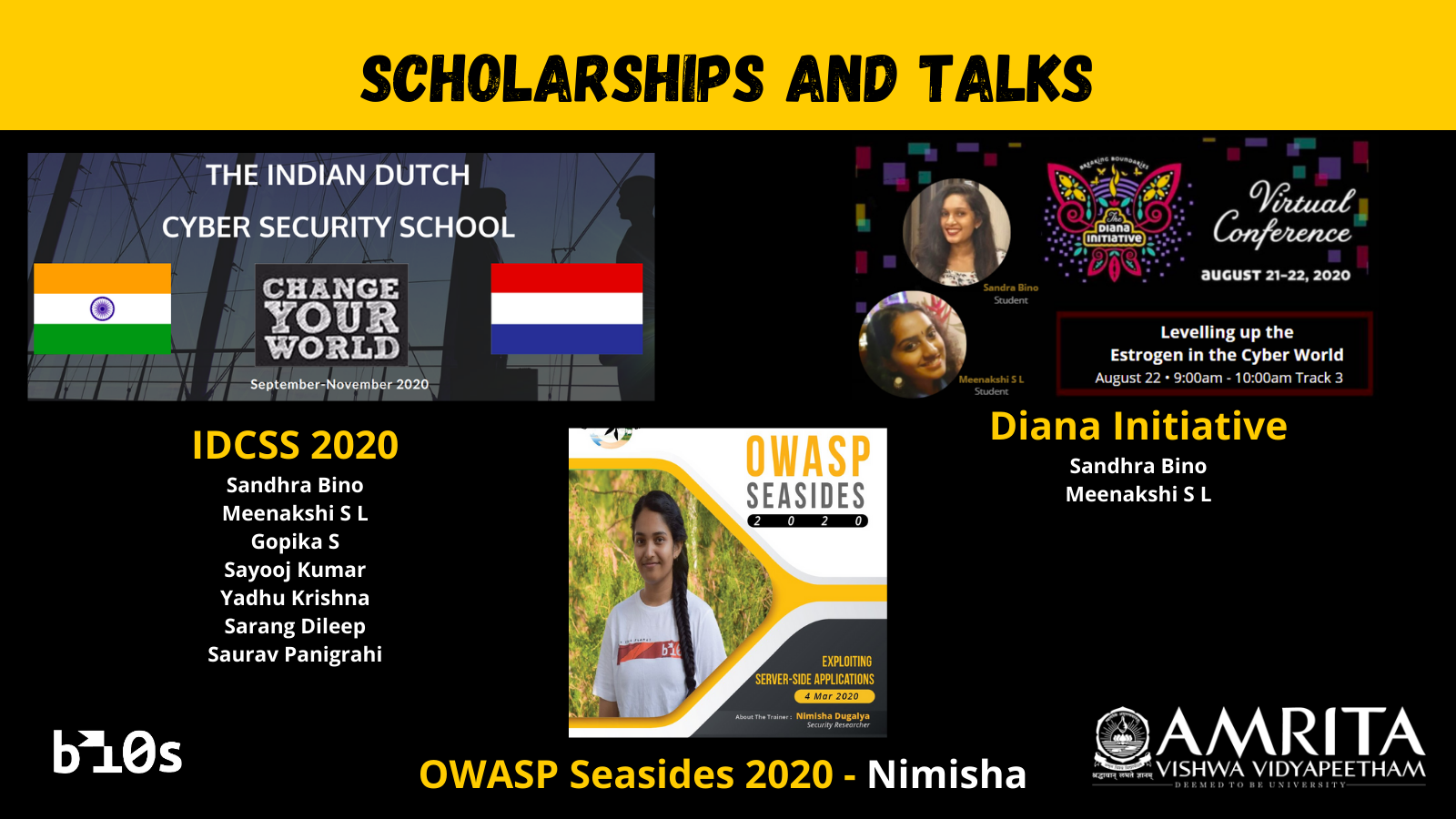 Scholarships and Talks